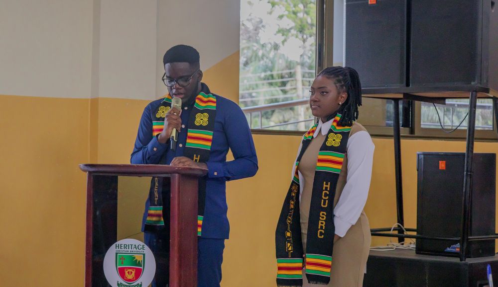HCU SRC President Emmanuel Dampah Donkoh and HCU SRC Vice President Emmanuella Osei Ampofowa