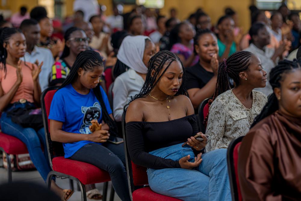 Students celebrating nursing association formation