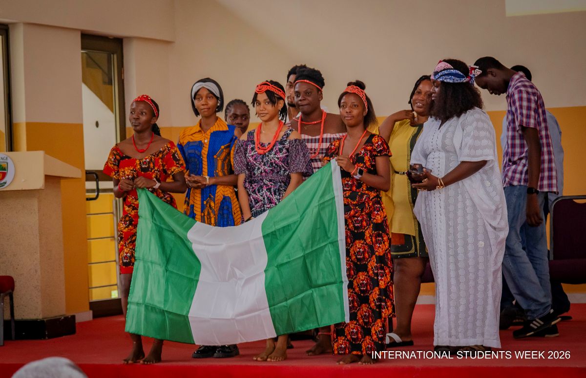 Nigerian students participating in celebration