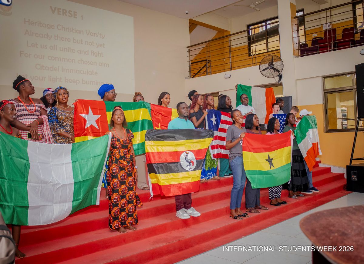 Students from Cameroon, Nigeria, Uganda celebrating together