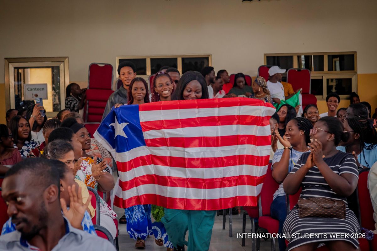 Liberian students participating in celebration