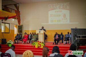 Dr. Samuel Twumasi-Ankrah addressing matriculants at Heritage matriculation ceremony